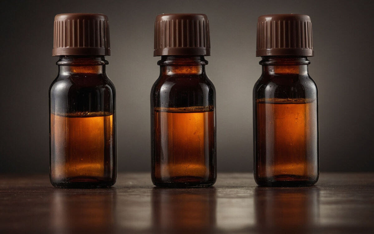 Poppers Wirkung verlängern Symbolbild: Drei Poppers-Fläschchen. Englisch: Extend poppers effects. Symbolic image: three poppers bottles.