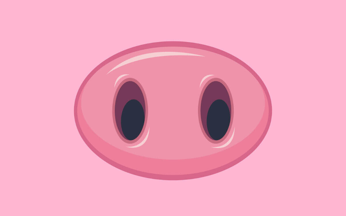 Pig Play Symbolbild: Schweinenase. Pig Play Symbol image: Pig's nose.