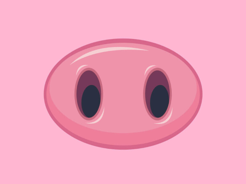 Pig Play Symbolbild: Schweinenase. Pig Play Symbol image: Pig's nose.